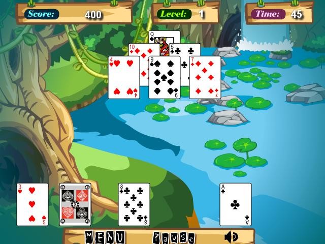 Flash Jungle solitaire online hra zdarma Karetn hry